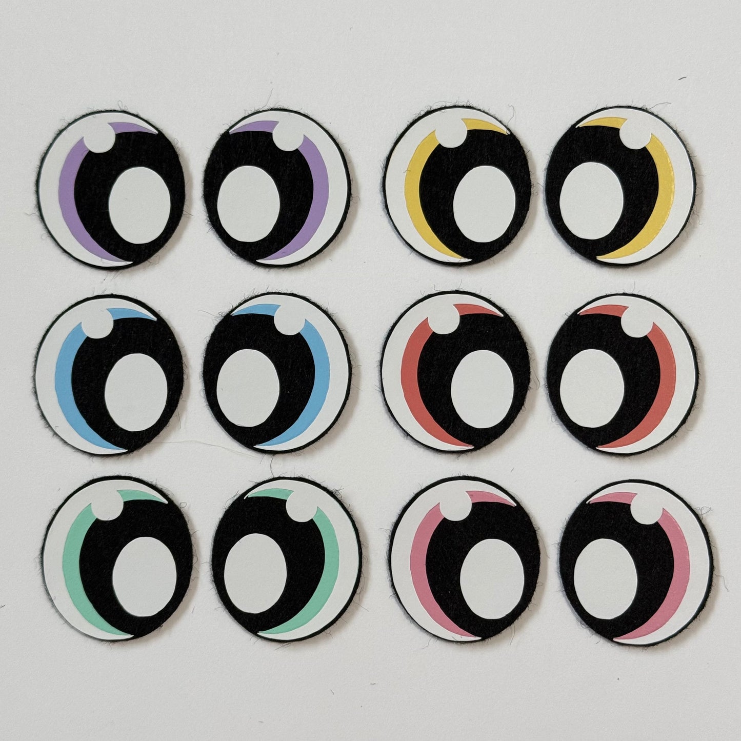 Pastel Rainbow Variety Felt Eyes (6 pack)