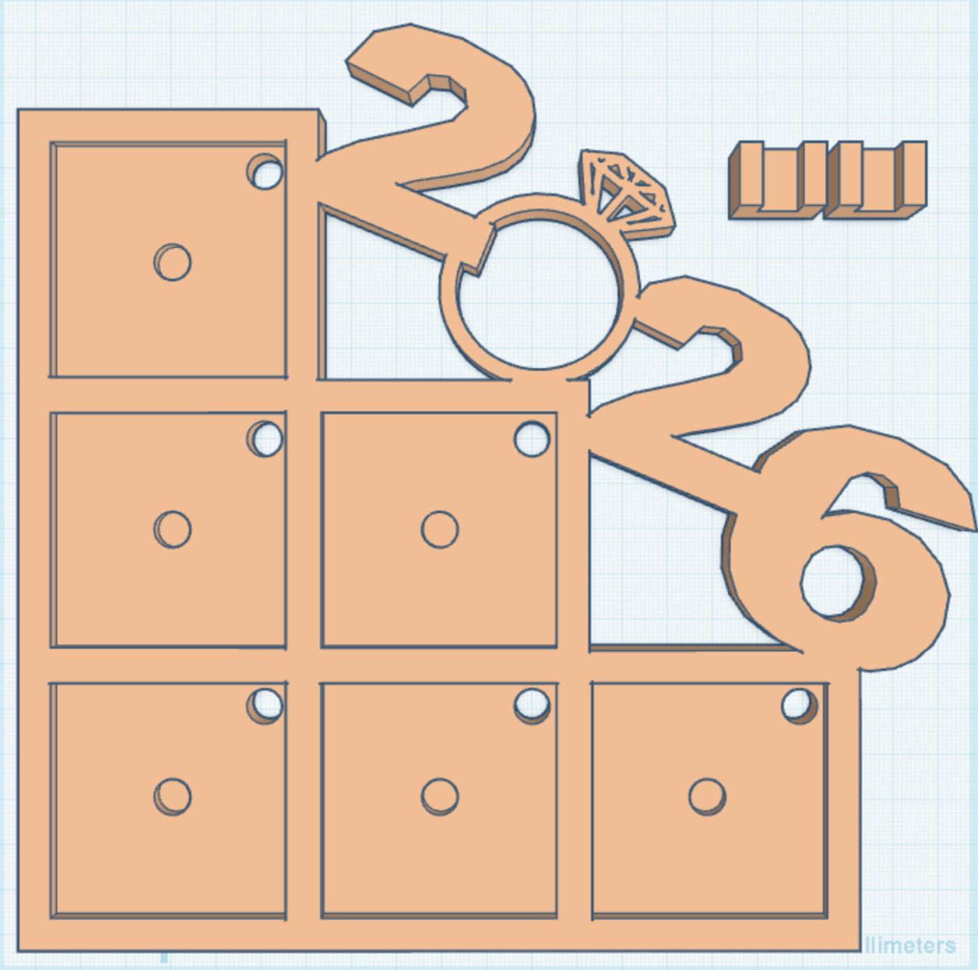 2026 Ring 50mm Magnet Frame STL Print File