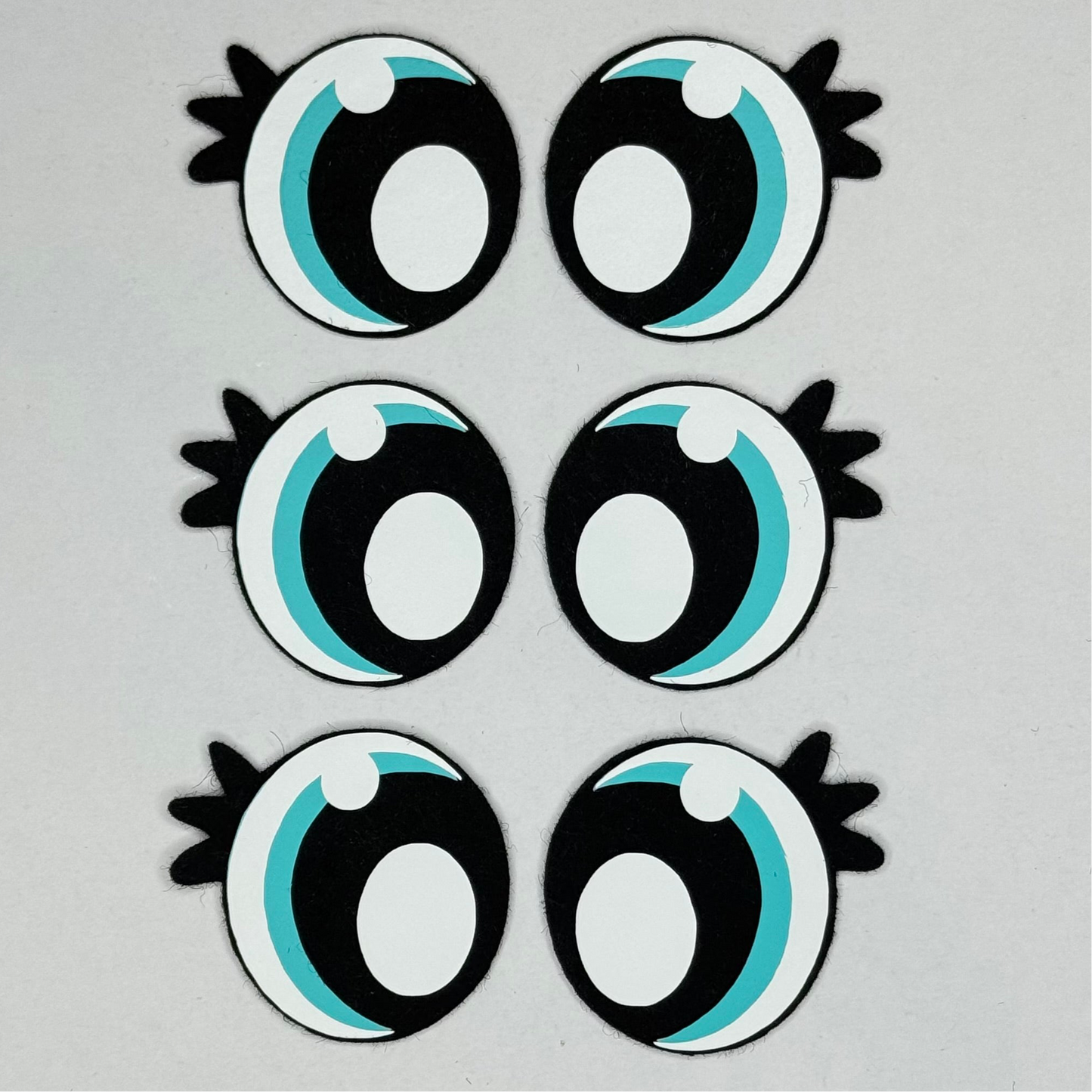 Aqua Felt Eyes (3 pack)