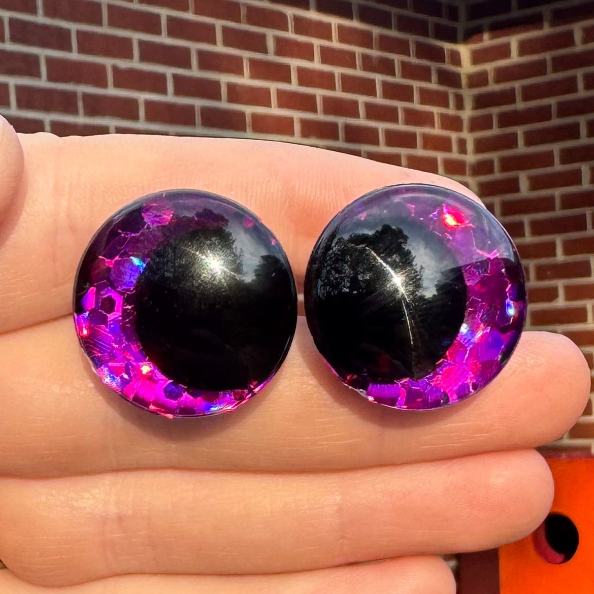 Grape Glitter Painted Safety Eyes