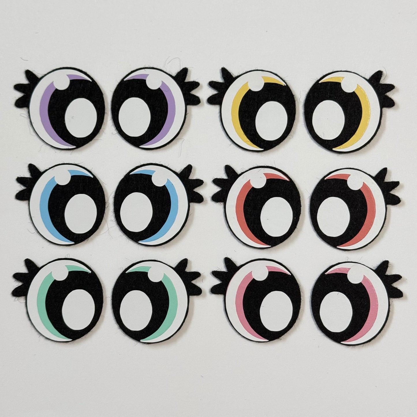 Pastel Rainbow Variety Felt Eyes (6 pack)