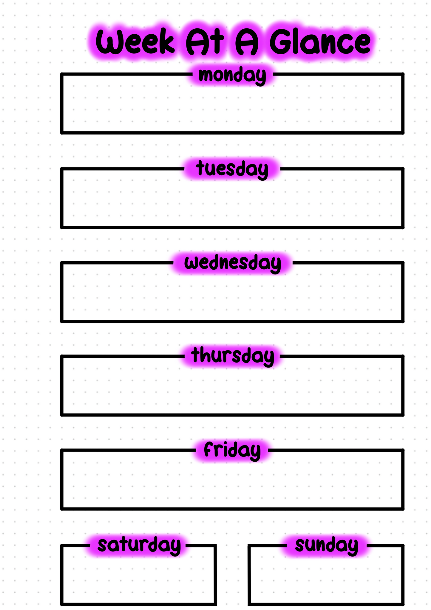 Week At A Glance - DIGITAL
