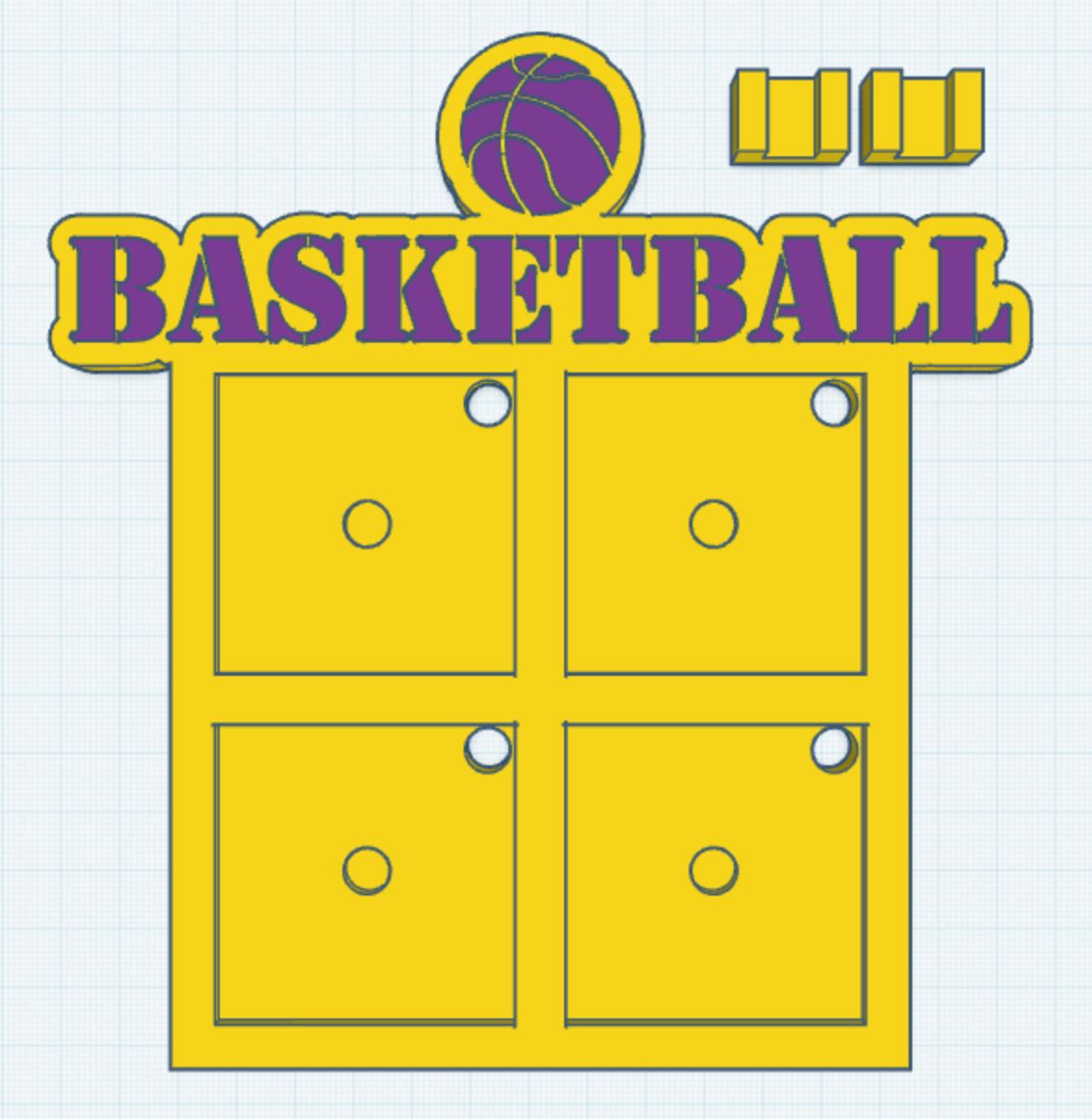 Basketball 2 Layer 2.5" Magnet Frame STL Print File
