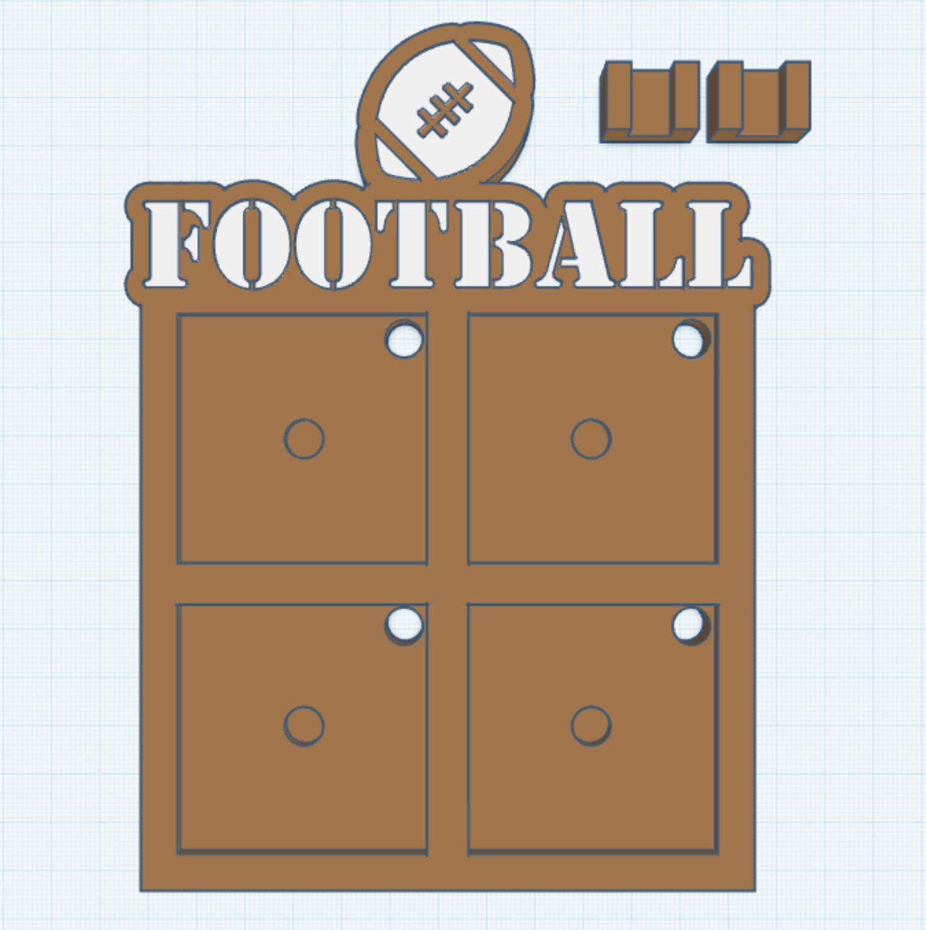 Football 2 Layer 50mm Magnet Frame STL Print File