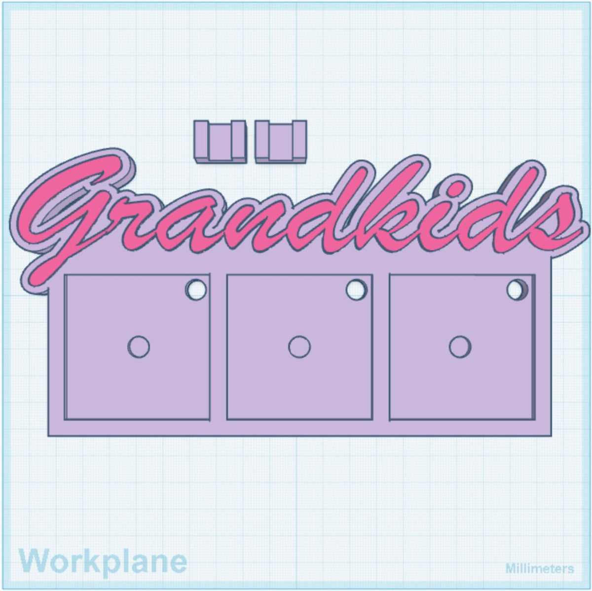 Grandkids 3 Slots 2 Layer 2" Magnet Frame STL Print File (MPRO/TITAN)
