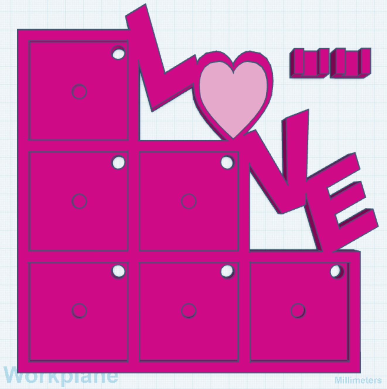 Love Heart 2 Layer 2" Magnet Frame STL Print File (MPRO/TITAN)