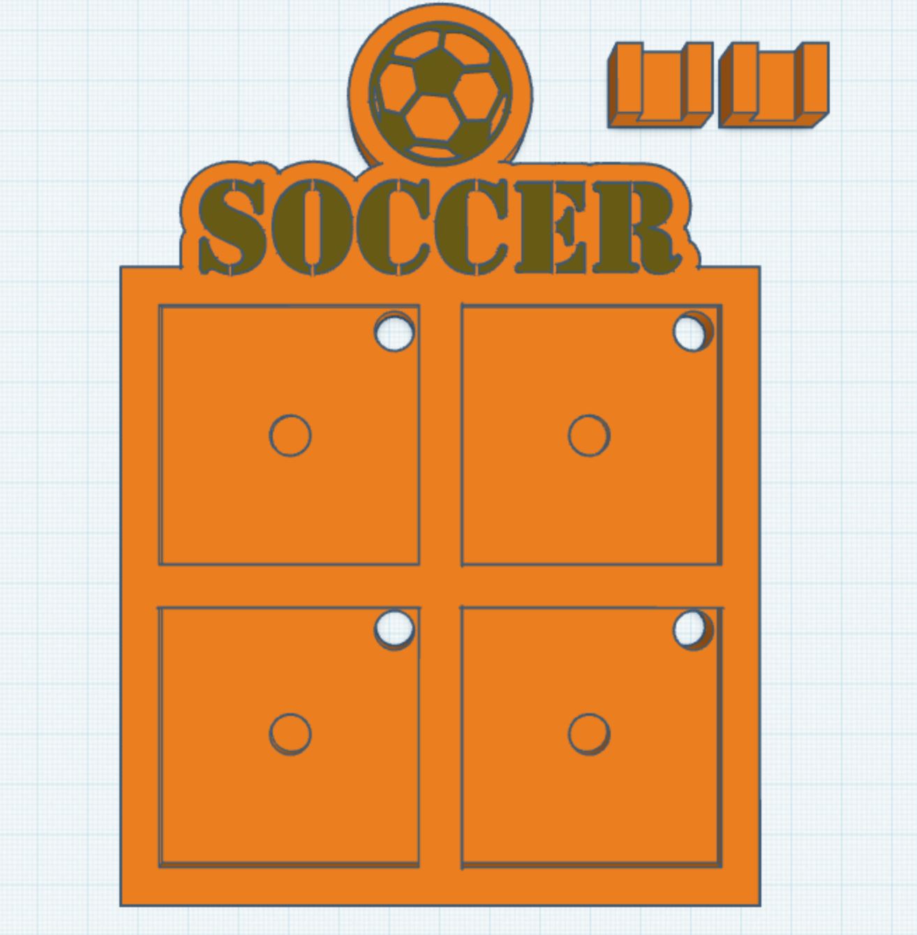 Soccer 2 Layer 50mm Magnet Frame STL Print File