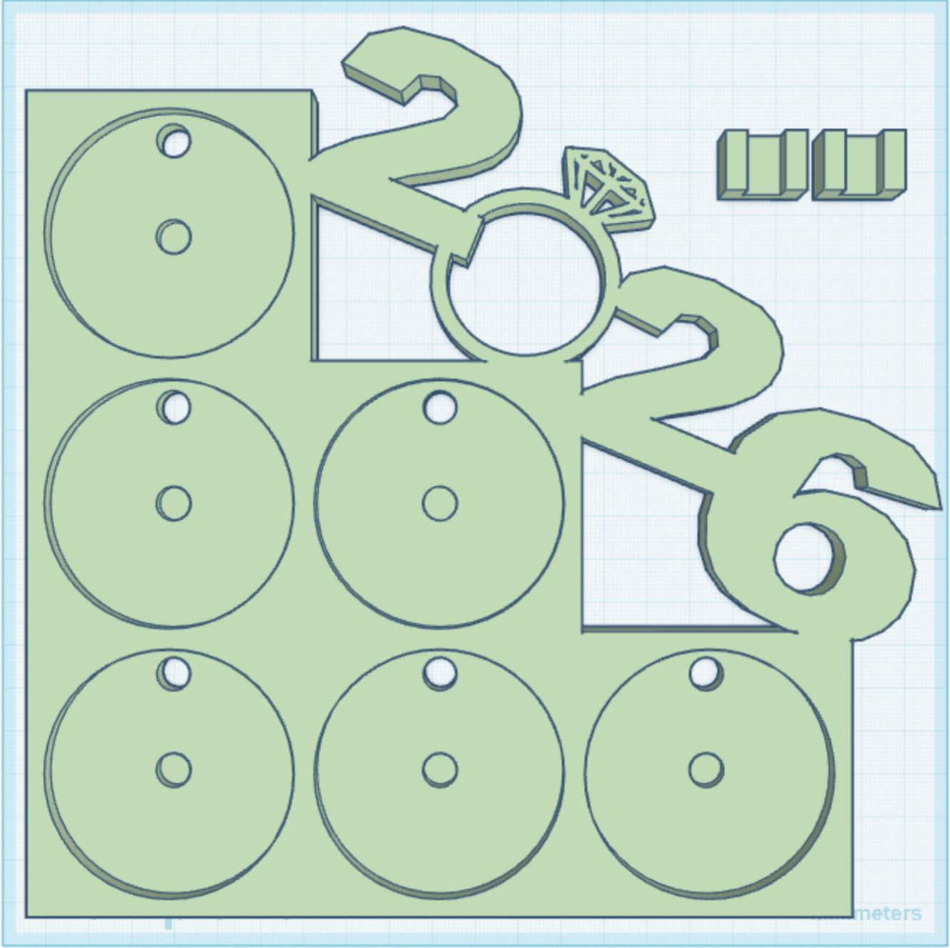 2.25" Round Magnet 2026 Ring Frame STL Print File