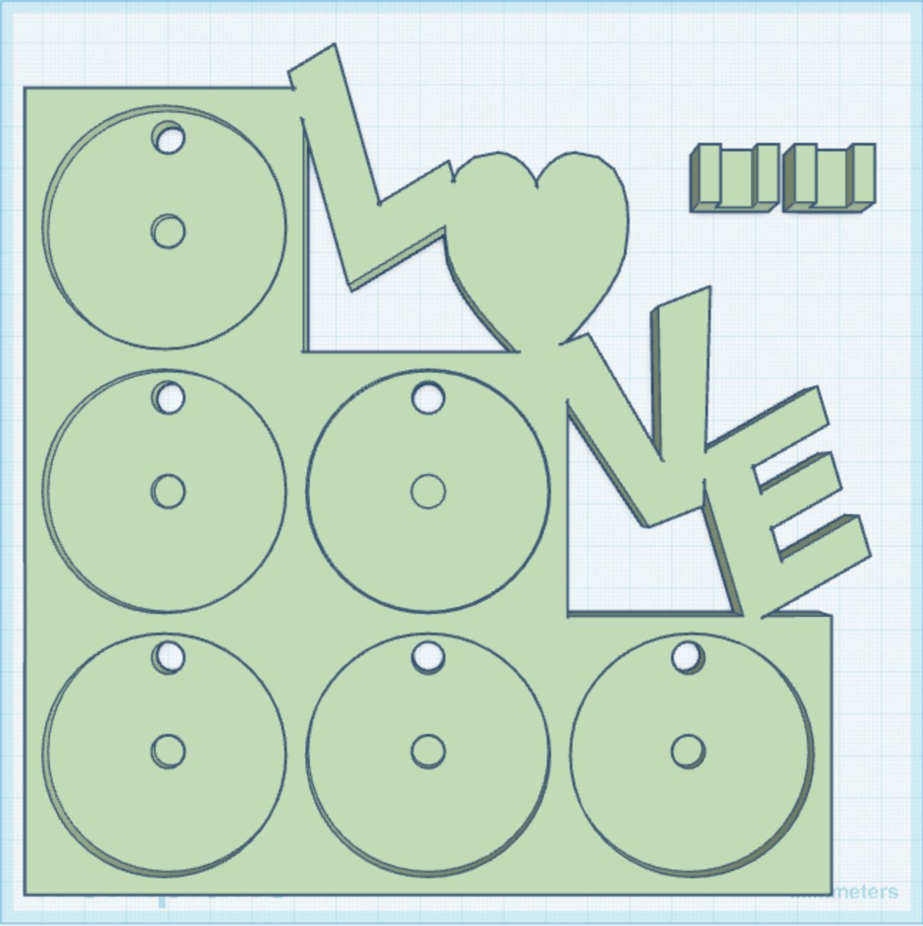 2.25" Round Magnet Love Frame STL Print File