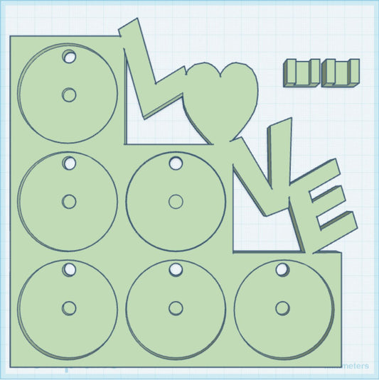 2.25" Round Magnet Love Frame STL Print File