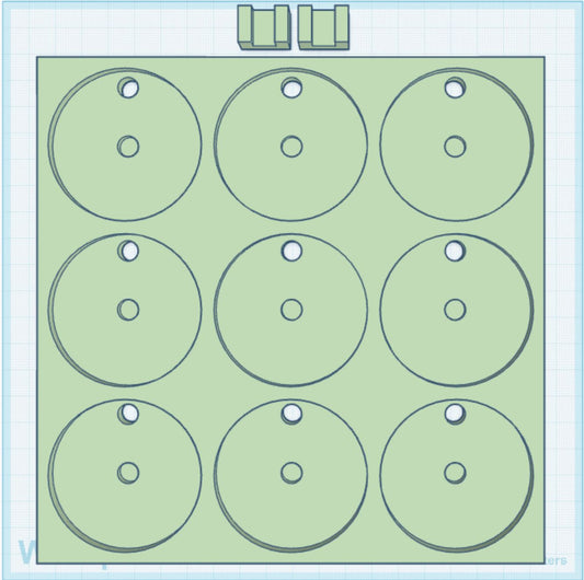 2.25" Round Magnet 3x3 Frame STL Print File