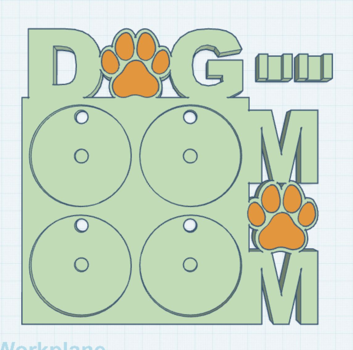 Dog Mom 2 Layer 2.25" Round Magnet Frame STL Print File