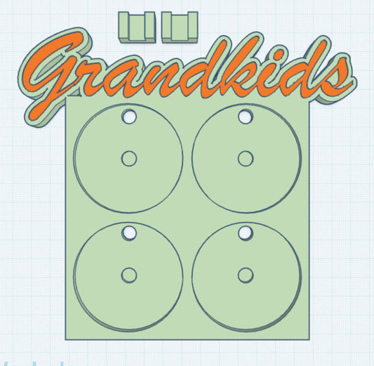 Grandkids 2 Layer 2.25" Round Magnet Frame STL Print File