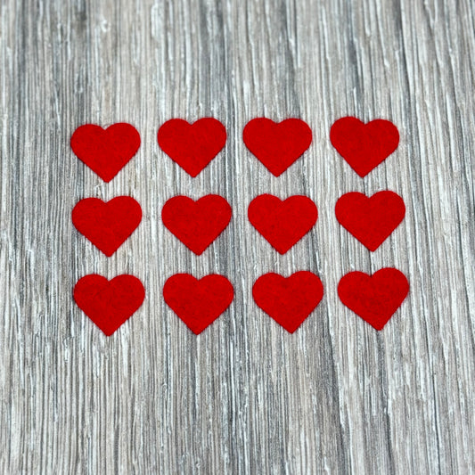 Felt Hearts - Red (12 pack)