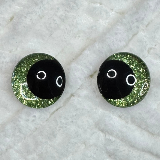 Green Apple Glitter Safety Eyes