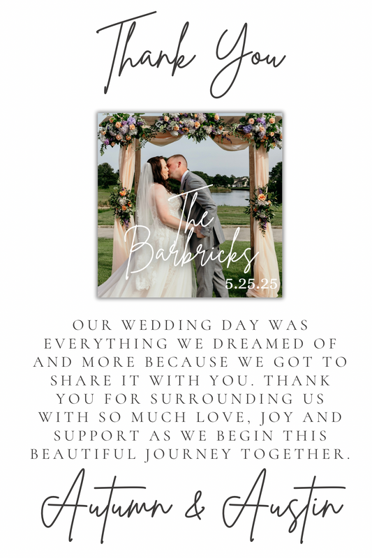Wedding Thank You Magnet Cards - Option 1