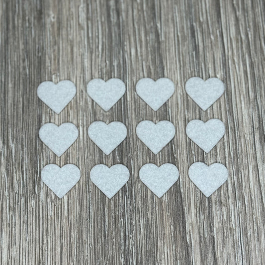 Felt Hearts - White (12 pack)