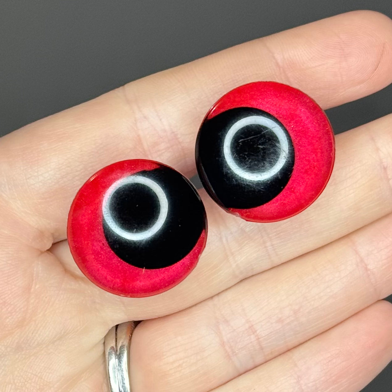 Scarlet Red Painted Safety Eyes