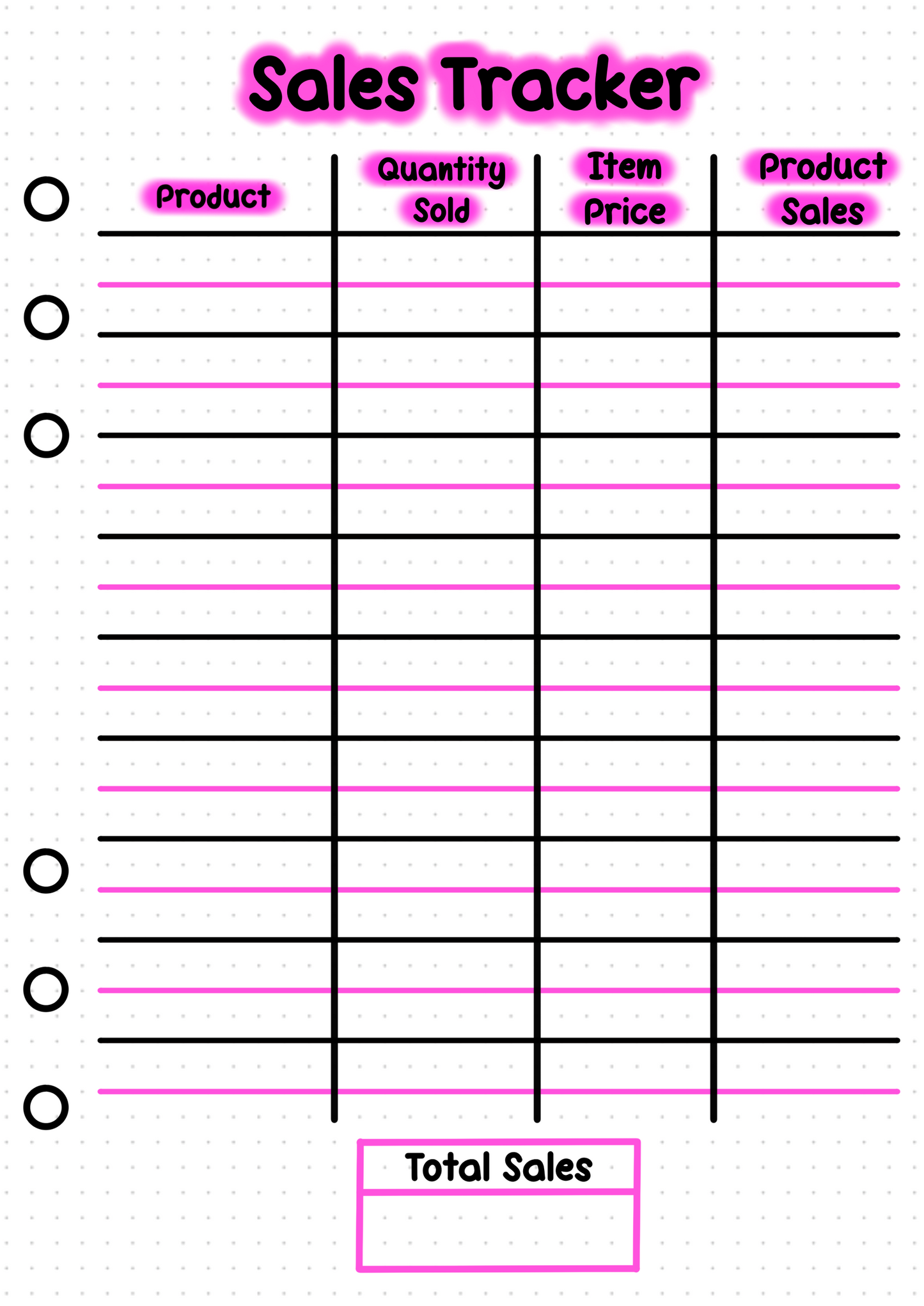 Sales Tracker - PRINT