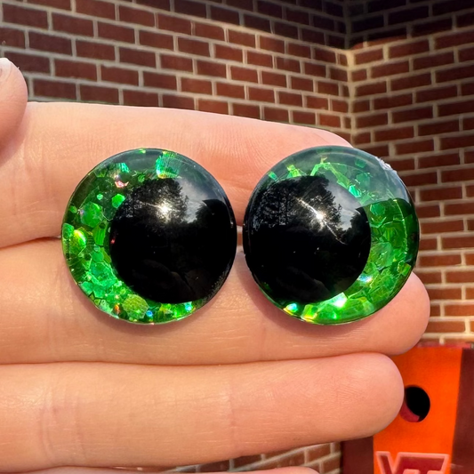 Shamrock Glitter Painted Safety Eyes