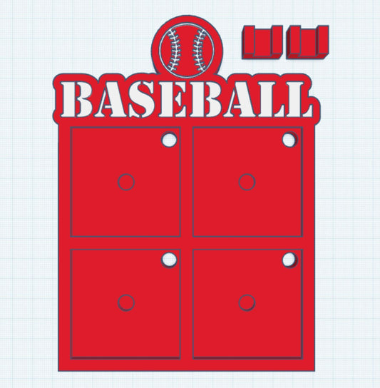 Baseball 2 Layer 50mm Magnet Frame STL Print File