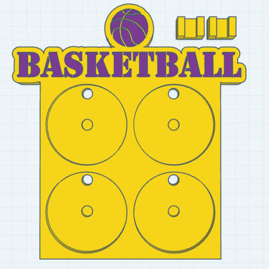 Basketball 2 Layer 2.25" Round Magnet Frame STL Print File