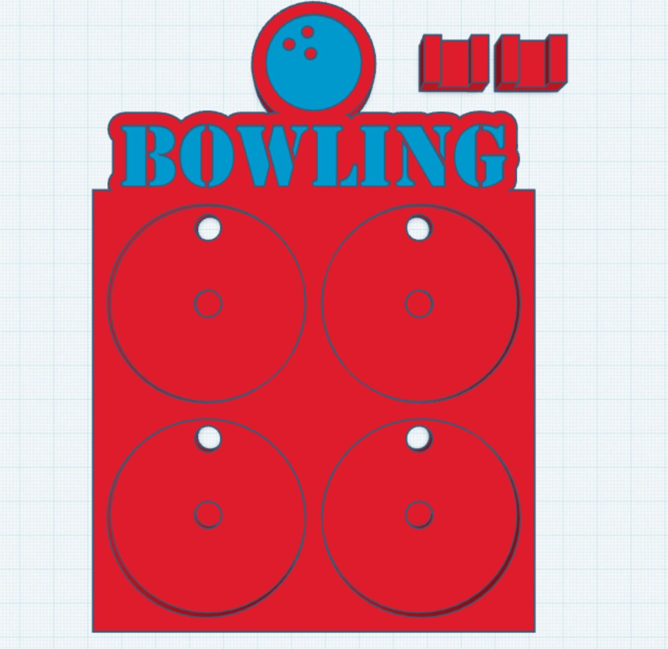 Bowling 2 Layer 2.25" Round Magnet Frame STL Print File