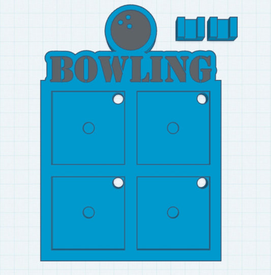 Bowling 2 Layer 50mm Magnet Frame STL Print File