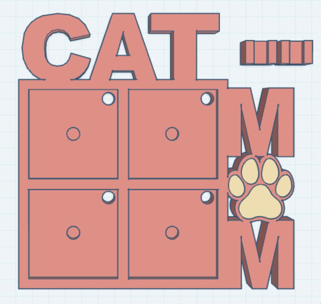 Cat Mom 2 Layer 2" Magnet Frame STL Print File (MPRO/TITAN)