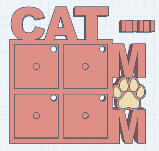 Cat Mom 2 Layer 2.5" Magnet Frame STL Print File