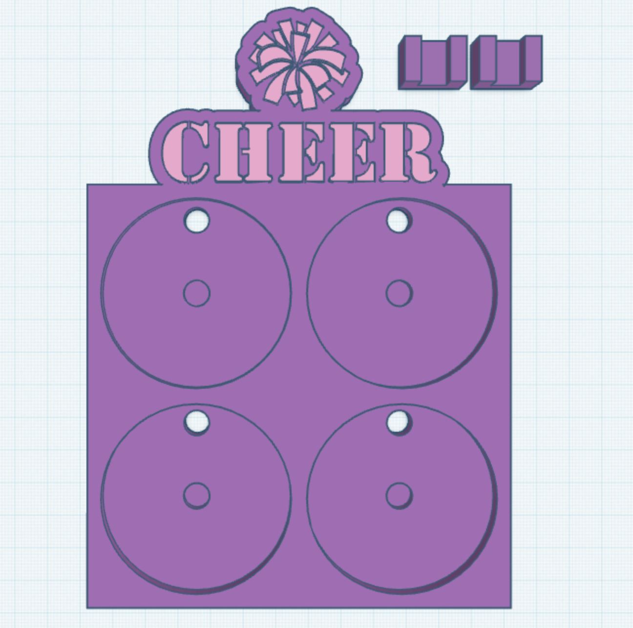Cheer 2 Layer 2.25" Round Magnet Frame STL Print File