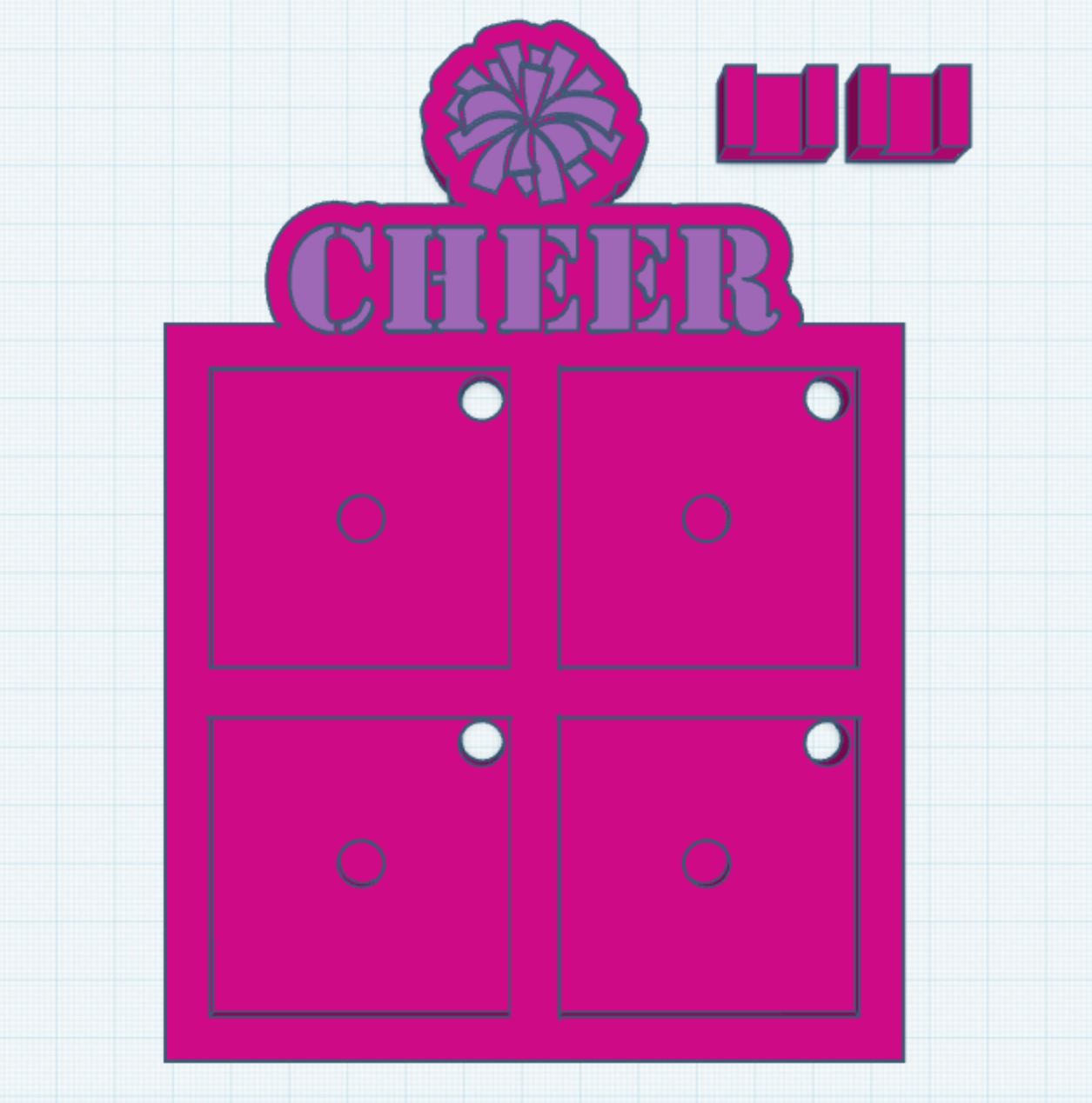 Cheer 2 Layer 2.5" Magnet Frame STL Print File