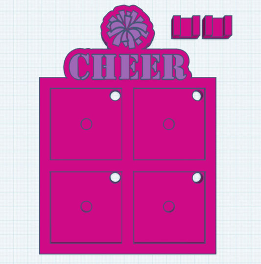 Cheer 2 Layer 50mm Magnet Frame STL Print File