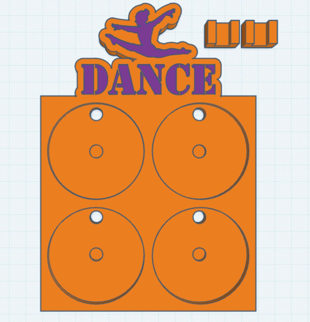 Dance 2 Layer 2.25" Round Magnet Frame STL Print File