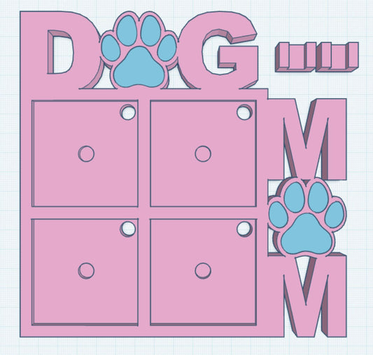 Dog Mom 2 Layer 50mm Magnet Frame STL Print File