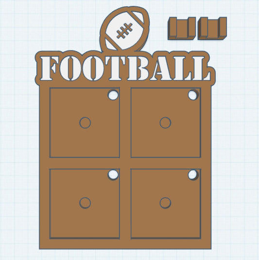 Football 2 Layer 2.5" Magnet Frame STL Print File