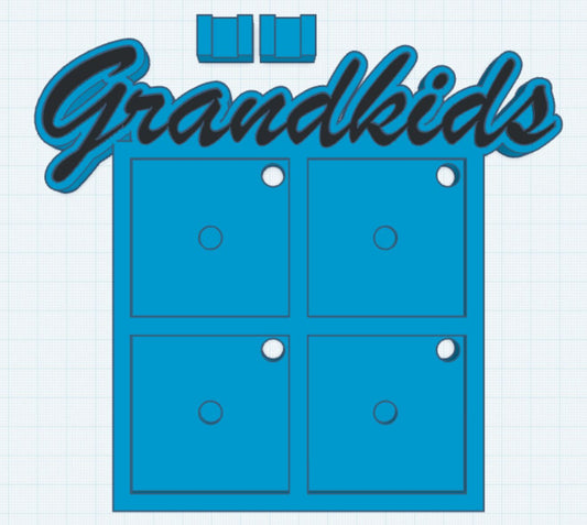 Grandkids 2 Layer 50mm Magnet Frame STL Print File