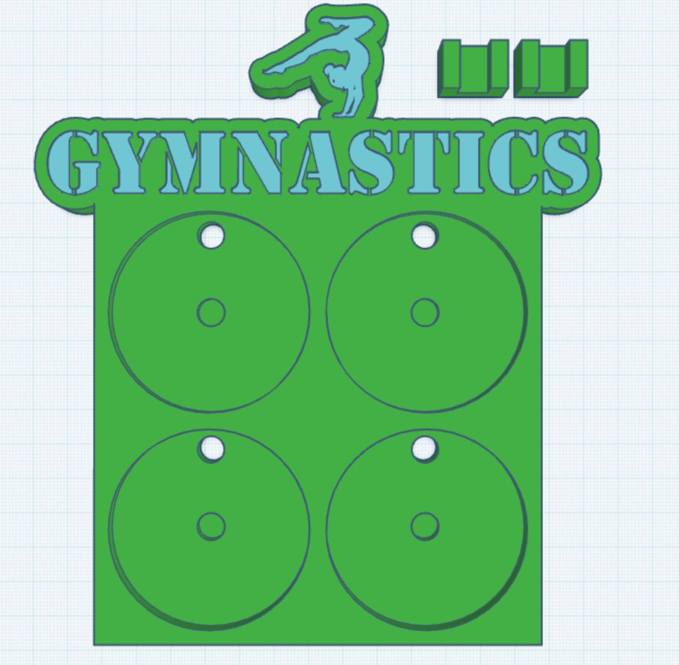 Gymnastics 2 Layer 2.25" Round Magnet Frame STL Print File