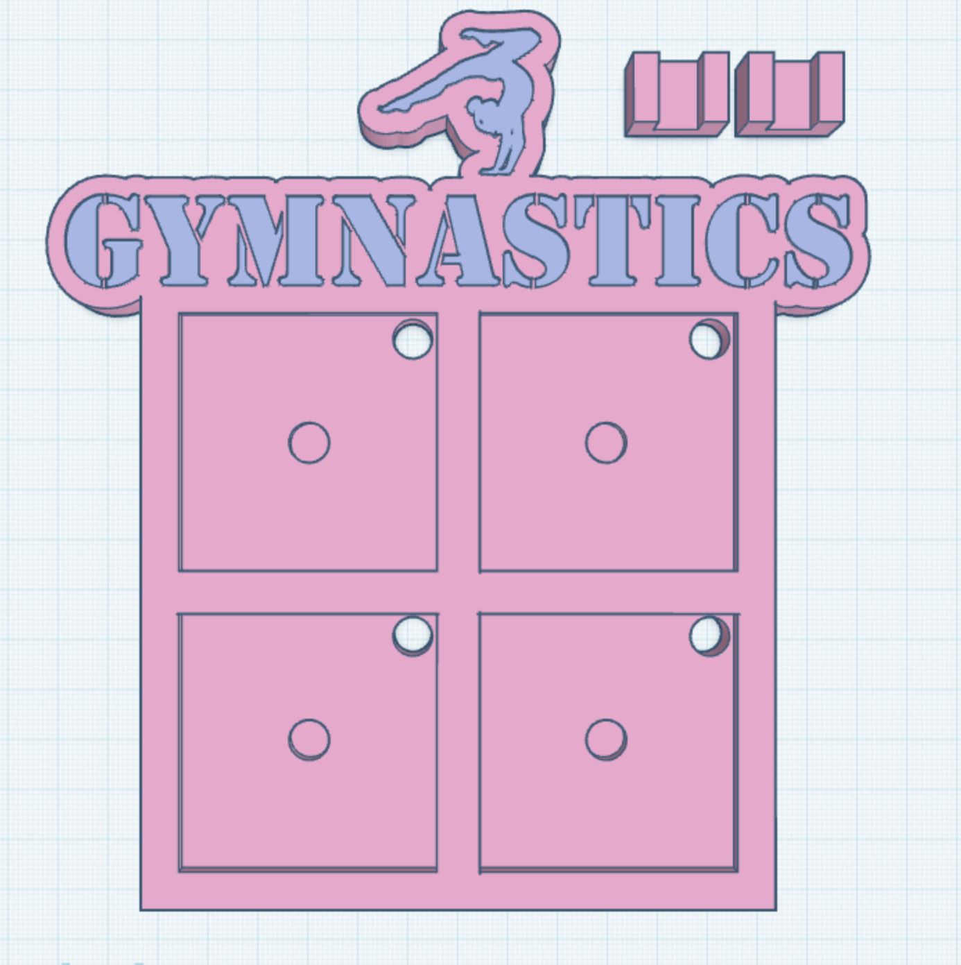 Gymnastics 2 Layer 2" Magnet Frame STL Print File (MPRO/TITAN)