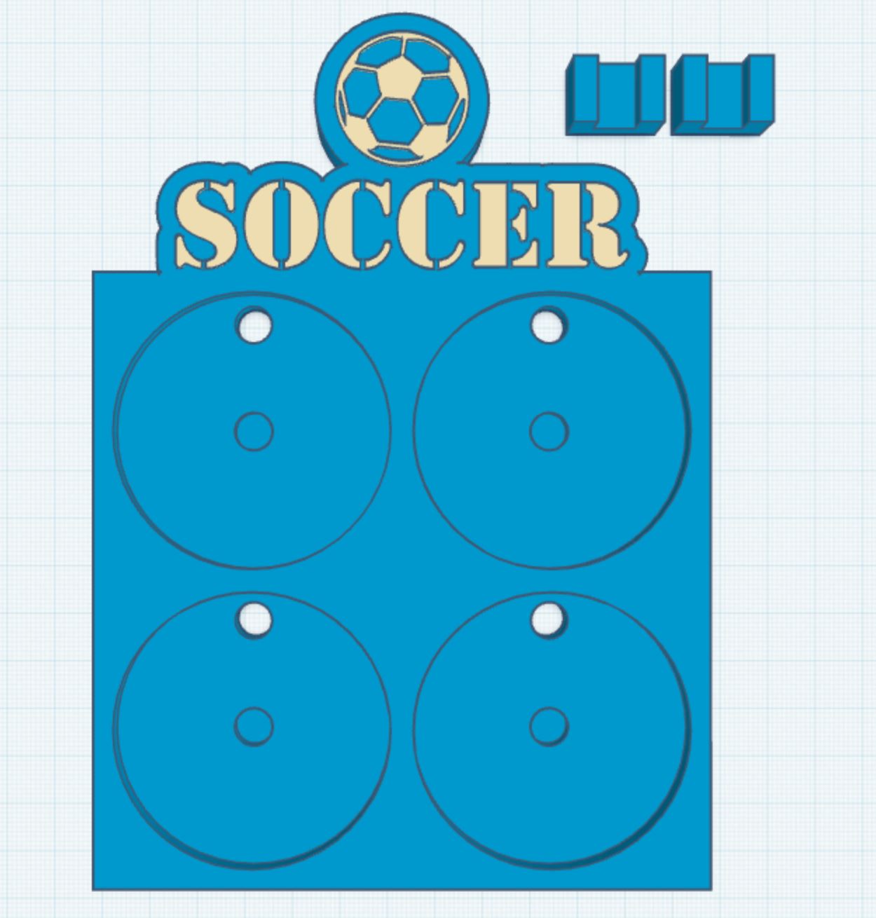 Soccer 2 Layer 2.25" Round Magnet Frame STL Print File