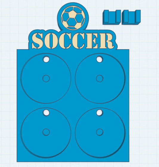 Soccer 2 Layer 2.25" Round Magnet Frame STL Print File