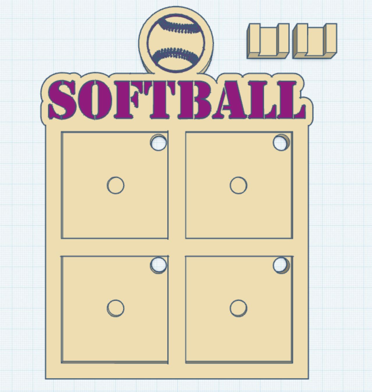 Softball 2 Layer 2" Magnet Frame STL Print File (MPRO/TITAN)
