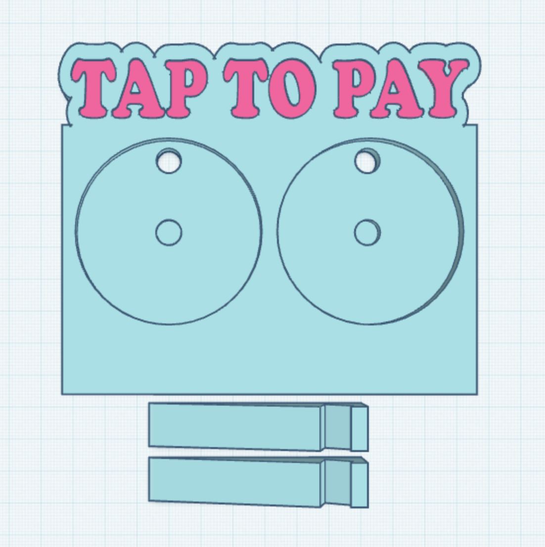 Tap to Pay 2 Layer 2.25" Round Magnet Frame STL Print File