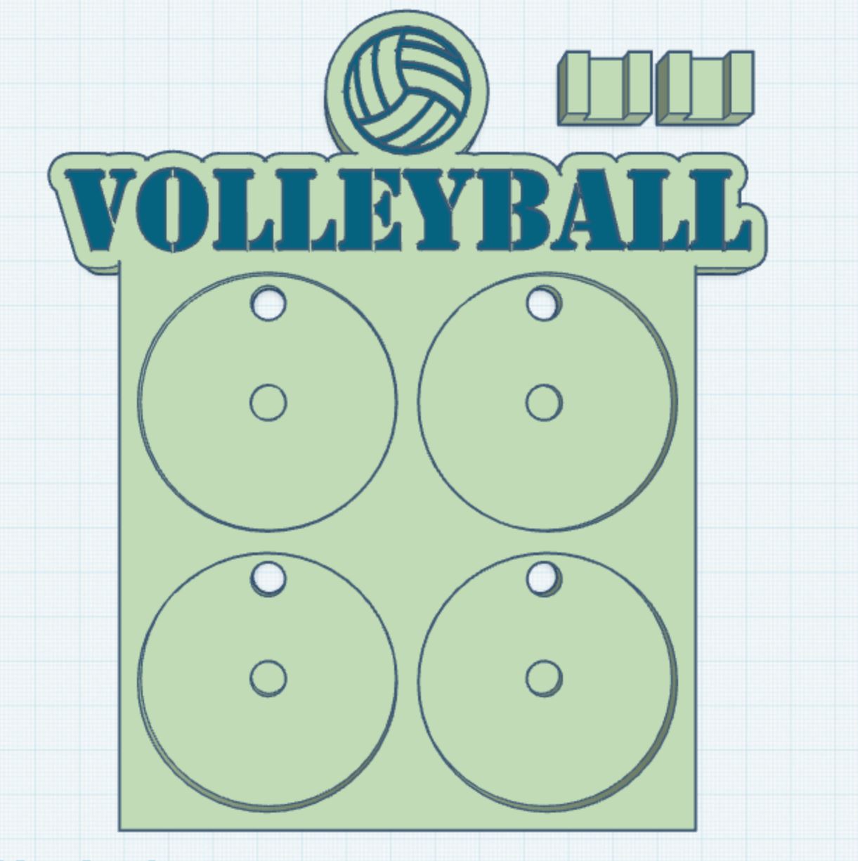 Volleyball 2 Layer 2.25" Round Magnet Frame STL Print File