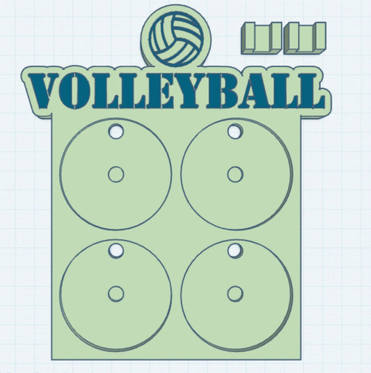 Volleyball 2 Layer 2.25" Round Magnet Frame STL Print File